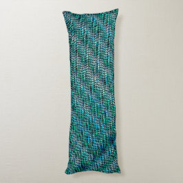 Twisted en wavy burlap sack mesh, groen cyaan lichaamskussen