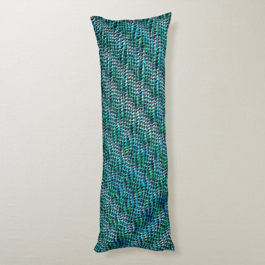 Twisted en wavy burlap sack mesh, groen cyaan lichaamskussen (Achterkant (Verticaal))