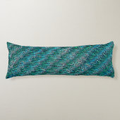 Twisted en wavy burlap sack mesh, groen cyaan lichaamskussen (Voorkant)