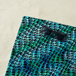 Twisted en wavy burlap sack mesh, groen cyaan strandlaken