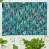 Twisted en wavy burlap sack mesh, groen cyaan theedoek (Gevouwen)