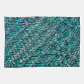 Twisted en wavy burlap sack mesh, groen cyaan theedoek (Horizontaal)
