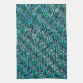 Twisted en wavy burlap sack mesh, groen cyaan theedoek (Verticaal)