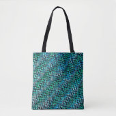 Twisted en wavy burlap sack mesh, groen cyaan tote bag (Voorkant)