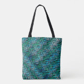 Twisted en wavy burlap sack mesh, groen cyaan tote bag (Achterkant)