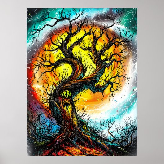 Twisted Enchanted Tree - Gotische fantasiekunst Poster (Voorkant)