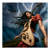 Twisted Guitar Vrouw Perfect Poster (Voorkant)