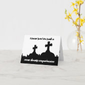Twisted humor cemetery silhouet verjaardag kaart (Gele Bloem)