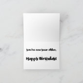 Twisted humor cemetery silhouet verjaardag kaart (Binnen)