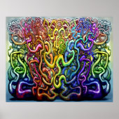 Twisted Interwoven Rainbow-kleuren Poster (Voorkant)