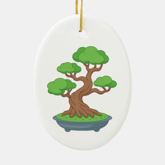 Twisted Japanese Bonsai Tree Keramisch Ornament (Achterkant)