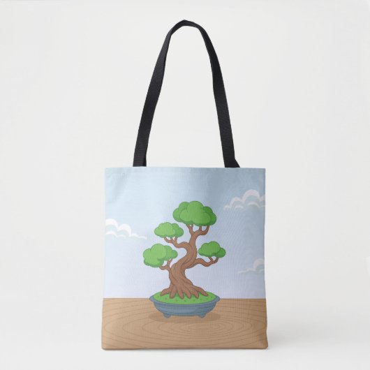 Twisted Japanese Bonsai Tree on Table Tote Bag (Voorkant)