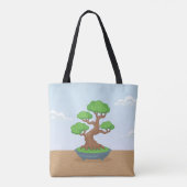 Twisted Japanese Bonsai Tree on Table Tote Bag (Achterkant)