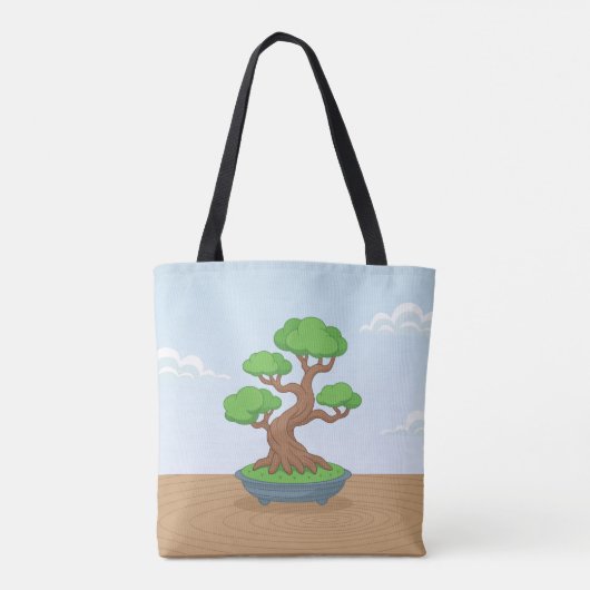 Twisted Japanese Bonsai Tree on Table Tote Bag (Achterkant)