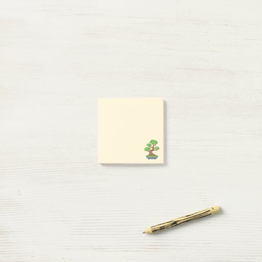 Twisted Japanse Bonsai Tree Yellow Post-it® Notes (Op bureau)