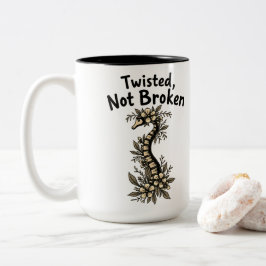 Twisted niet gebroken-scoliose bewustzijn tweekleurige koffiemok