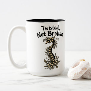 Twisted niet gebroken-scoliose bewustzijn tweekleurige koffiemok