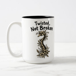 Twisted niet gebroken-scoliose bewustzijn tweekleurige koffiemok