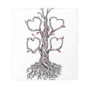 Twisted Oak Tree Heart Branch Tattoo Notitieblok