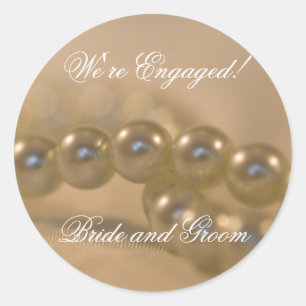 Twisted Pearls Verloving Envelope Seals Ronde Sticker