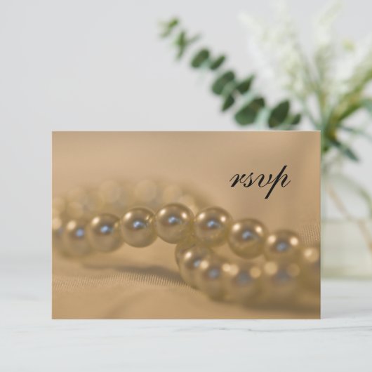 Twisted Pearls Wedding RSVP Response Kaart (Staand voorkant)