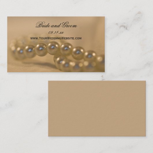 Twisted Pearls Wedding Website Kaart (Voorkant / Achterkant)