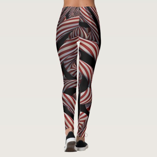 Twisted pepermunt vakantie fractal Leggings (Achterkant)