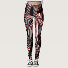 Twisted pepermunt vakantie fractal Leggings