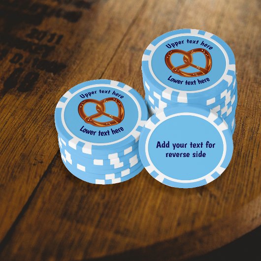 Twisted Pretzel Salty Snack Food - tekst aan beide Poker Chips