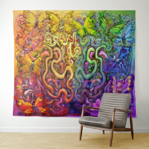Twisted Rainbow Tapestry Wandkleed