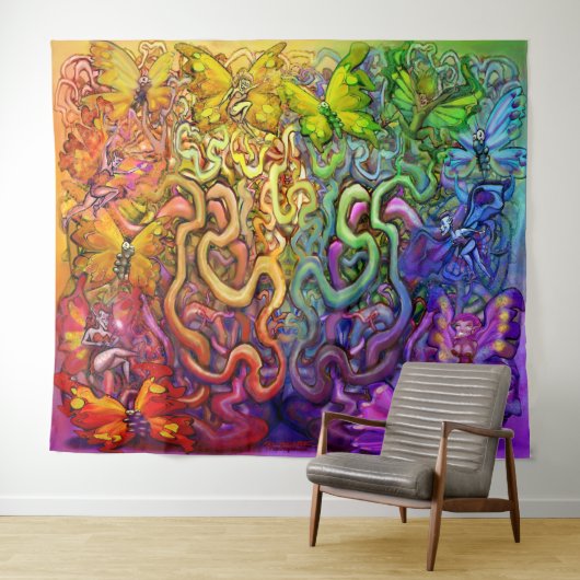 Twisted Rainbow Tapestry Wandkleed (In Situ (horizontaal))