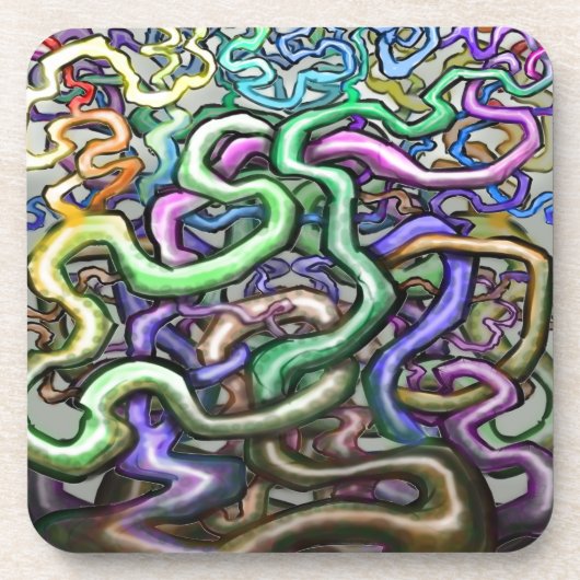 Twisted Rainbow-wijnstokken Bier Onderzetter (Voorkant)