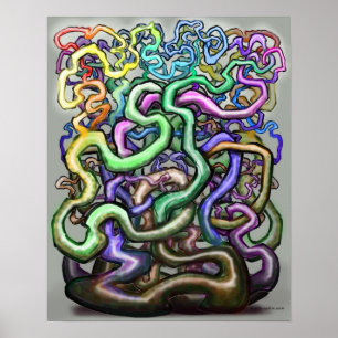 Twisted Rainbow-wijnstokken Poster