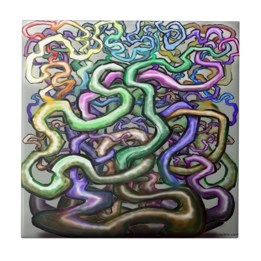 Twisted Rainbow-wijnstokken Tegeltje (Voorkant)
