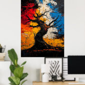 Twisted Resilience – Expressionistische Abstracte Poster (Thuiskantoor)