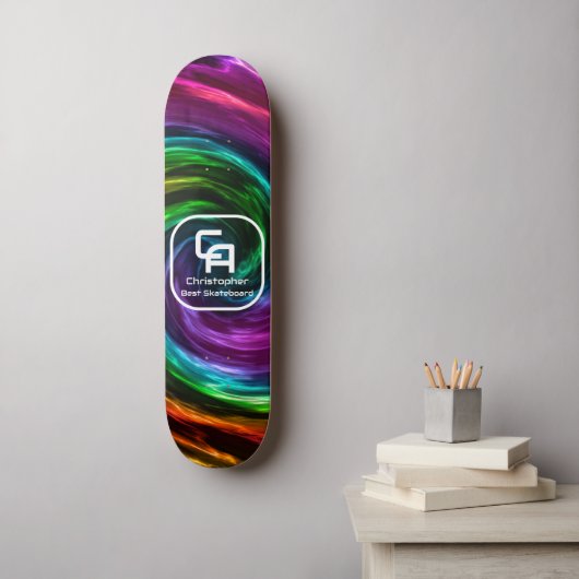 Twisted Smoke Monogram Multicolors Persoonlijk Skateboard (Muurkunst)