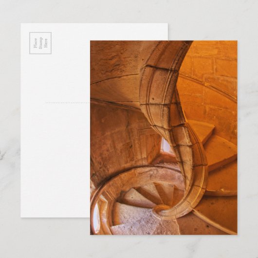 Twisted Spiral Staircase, Portugal Briefkaart (Voorkant / Achterkant)
