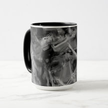 Twisted squares, zwarte en grijze "penseelstreken"