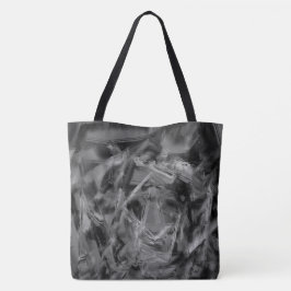 Twisted squares, zwarte en grijze "penseelstreken" tote bag