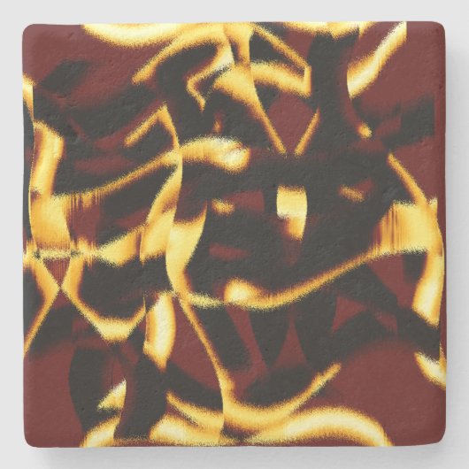 Twisted streaks verbrande gele uiterlijk stenen onderzetter (Voorkant)
