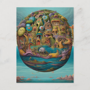 Twisted Town Oceanic Lowbrow Pop Surrealisme Briefkaart
