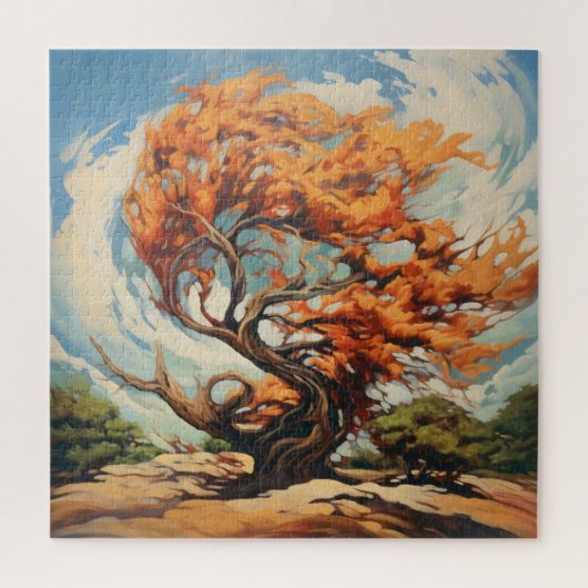 Twisted Tree Abstracte wereld Legpuzzel (Verticaal)