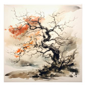 Twisted Tree Ink Painting Foto Afdruk (Voorkant)