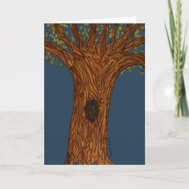 Twisted Tree with Blue background- Blank Kaart