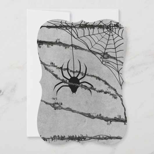 Twisted Vines en Spider Halloween Invitation Kaart (Achterkant)
