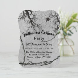 Twisted Vines en Spider Halloween Invitation Kaart