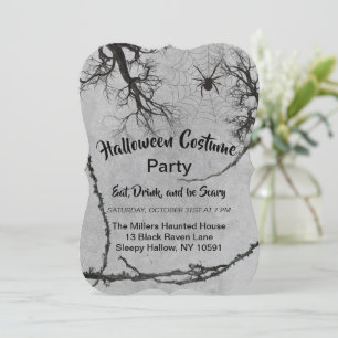 Twisted Vines en Spider Halloween Invitation Kaart