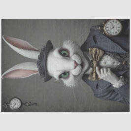 Twisted Wonderland - Creepy White Rabbit Decoupage Tissuepapier