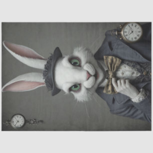 Twisted Wonderland - Creepy White Rabbit Decoupage Tissuepapier
