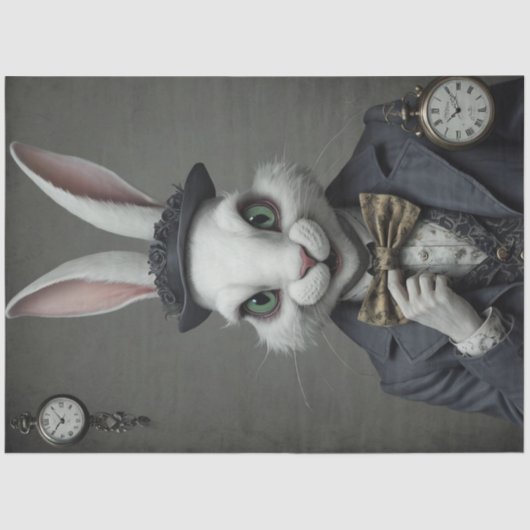 Twisted Wonderland - Creepy White Rabbit Decoupage Tissuepapier (Voorkant)